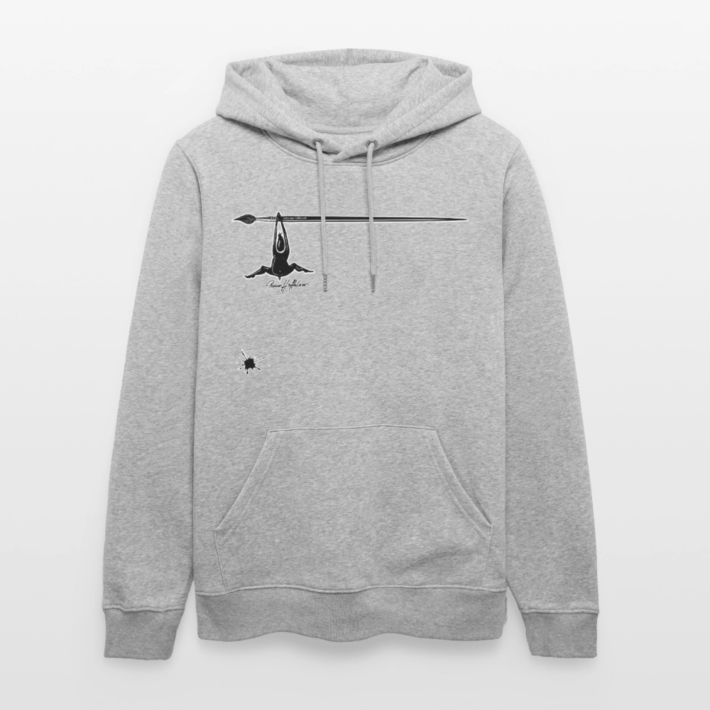 Unisex Hoodie mit TUSCHEMÄNNCHEN PRINT - Grau meliert
