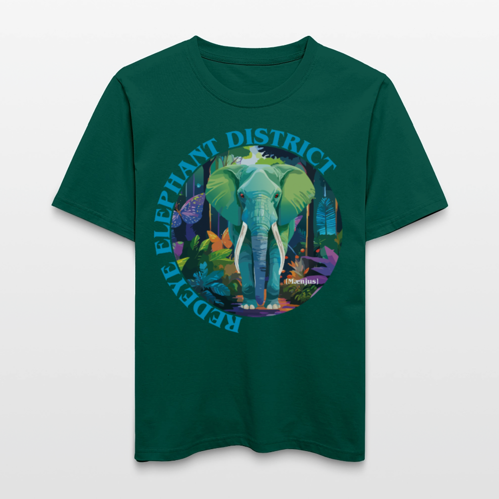 Relaxed Fit Unisex Bio-T-Shirt mit REDEYE ELEPHANT DISTRICT PRINT Vorderseite - Forest