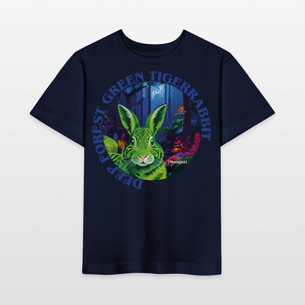 MNJS KIDS T-Shirt mit DEEP FOREST GREEN TIGERRABBIT PRINT - Navy
