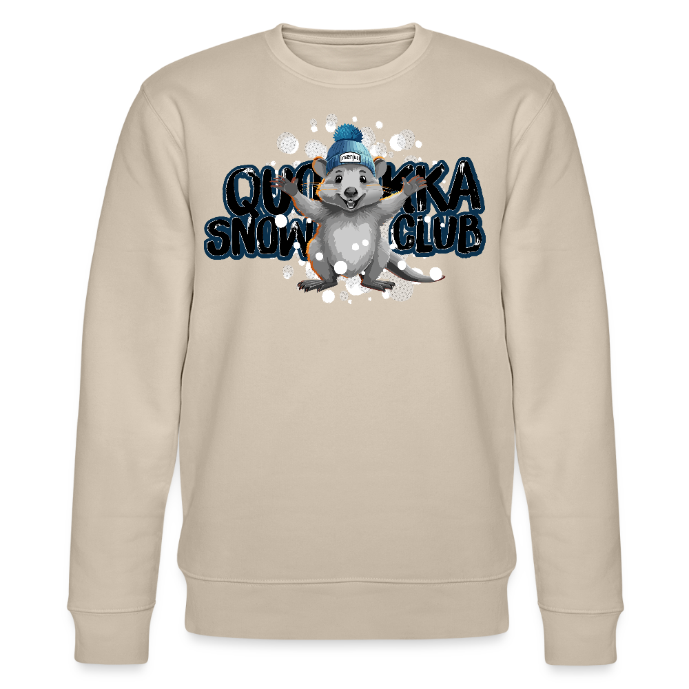 Unisex Bio-Sweatshirt mit QUOKKA SNOWCLUB PRINT - Beige