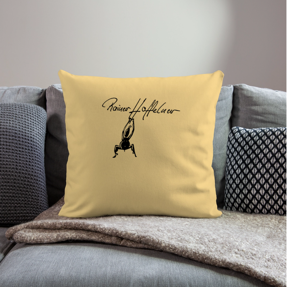 Sofakissenbezug 44 x 44 cm mit TUSCHEMÄNNCHN PRINT - Hellgelb