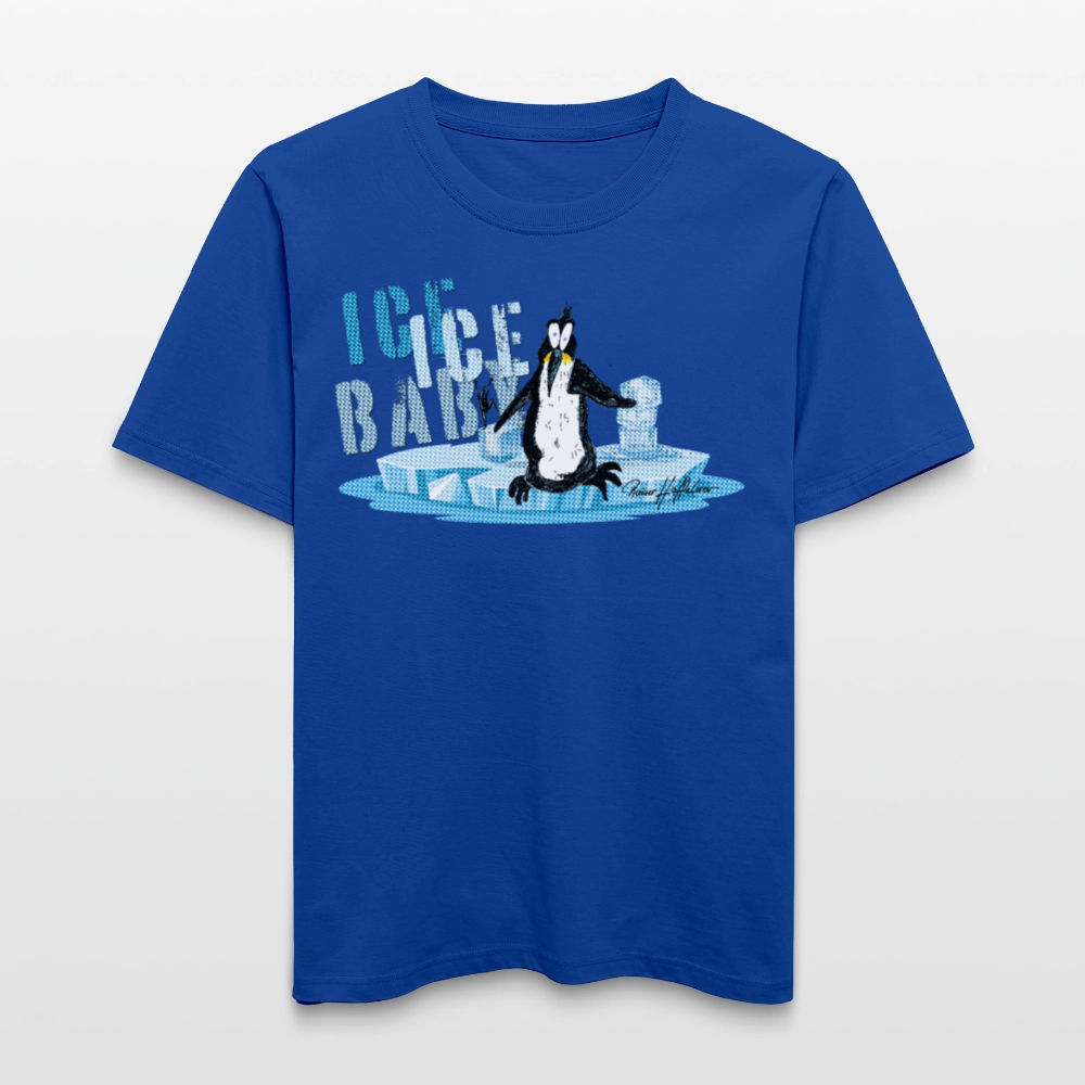 Unisex Bio-T-Shirt mit ICE ICE BABY PINGUIN PRINT - Dunkelblau