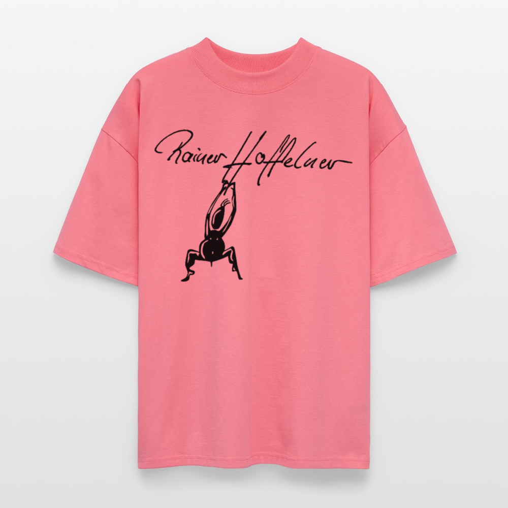Oversized Unisex T-Shirt mit TUSCHEMÄNNCHEN PRINT - Pink