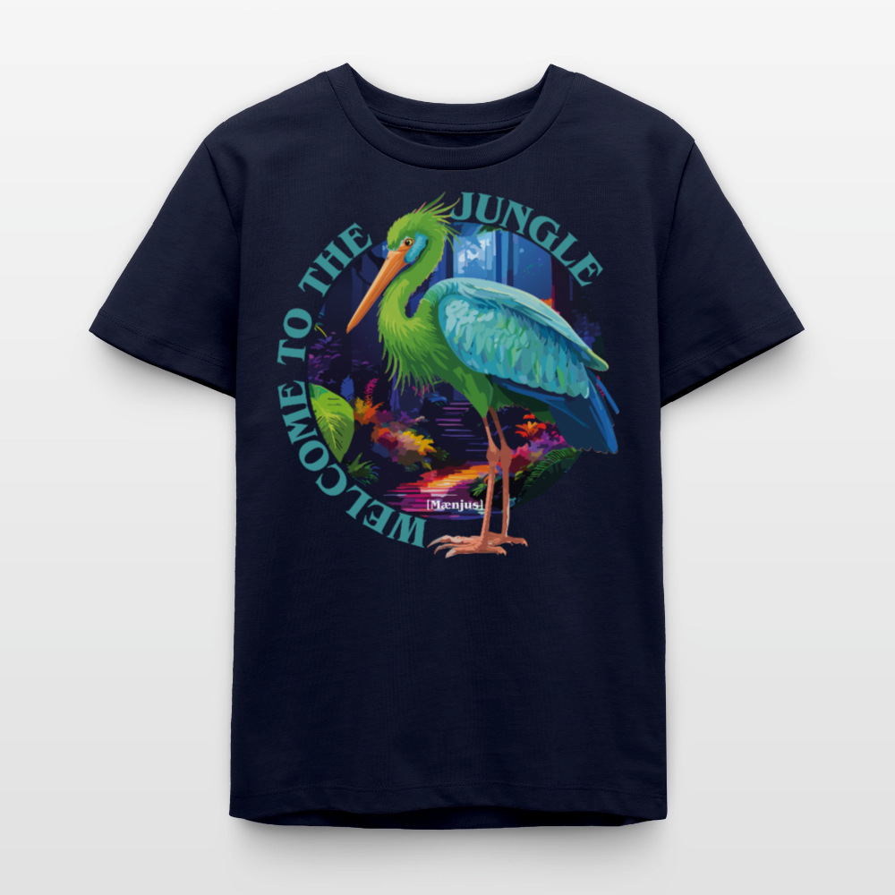 MNJS TEENS Bio T-Shirt mit WELCOME TO THE JUNGLE PRINT - Navy