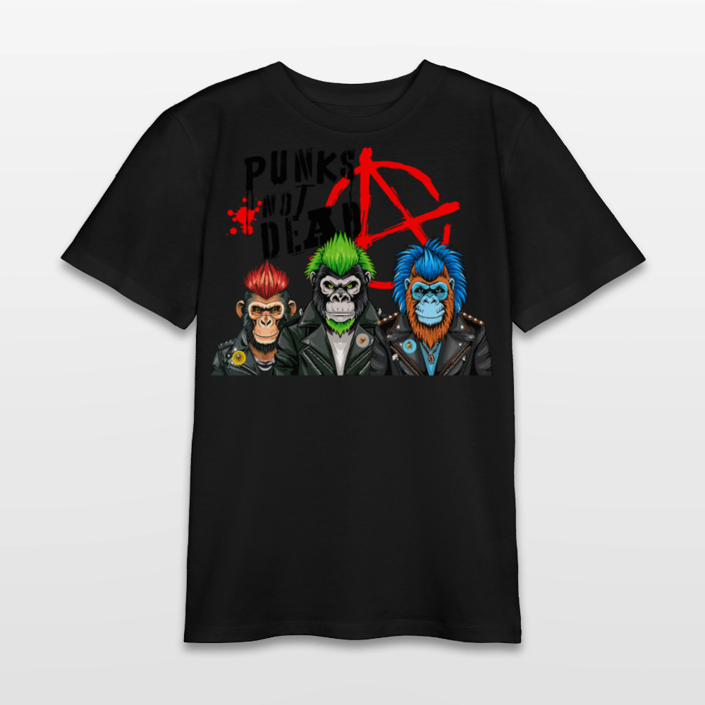 MNJS TEENS Bio T-Shirt mit PUNKS NOT DEAD PRINT - Schwarz