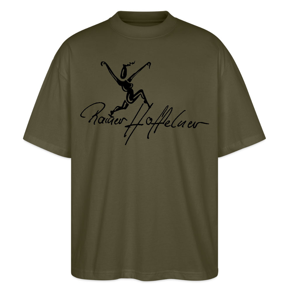 Oversized Unisex T-Shirt mit TUSCHEWEIBCHEN PRINT - Khaki
