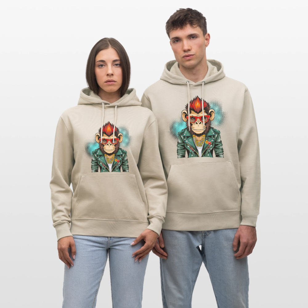 Unisex Hoodie mit MONKEY PRINT - Beige