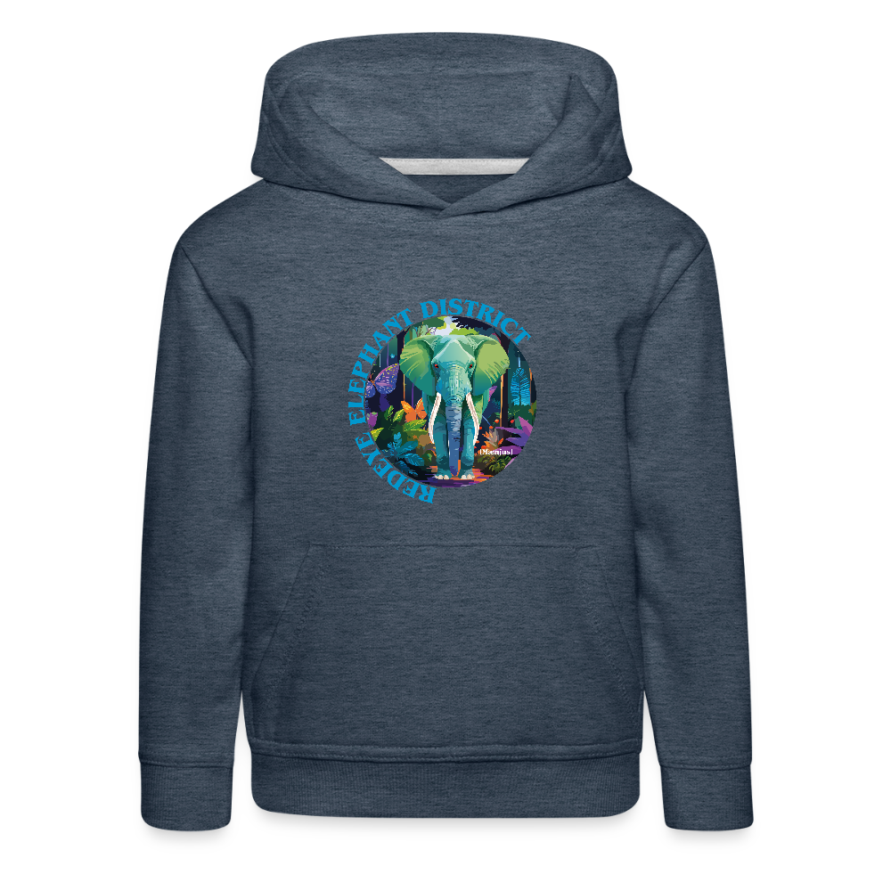 MNJS KIDS Premium Hoodie mit REDEYE ELEPHANT DISTRICT PRINT - Jeansblau