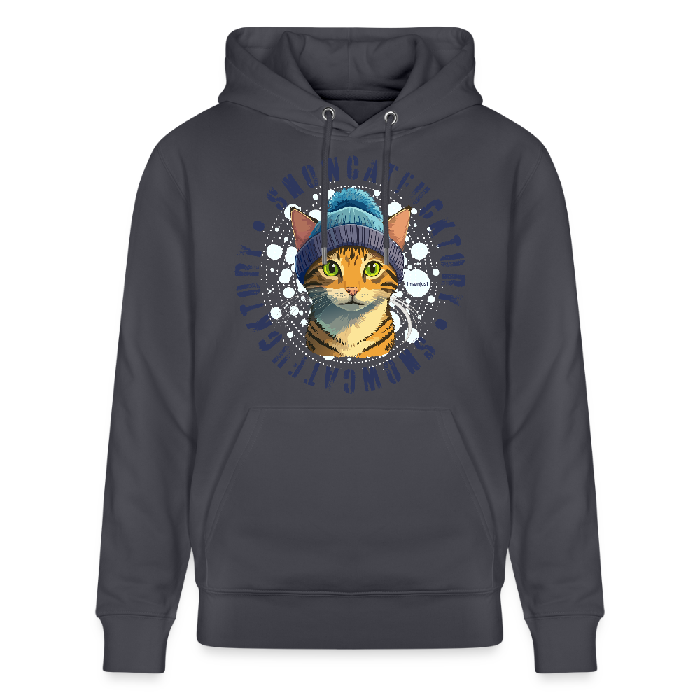 SUnisex Bio-Hoodie mit SNOWCATFUCKTORYPRINT - Indigoblau