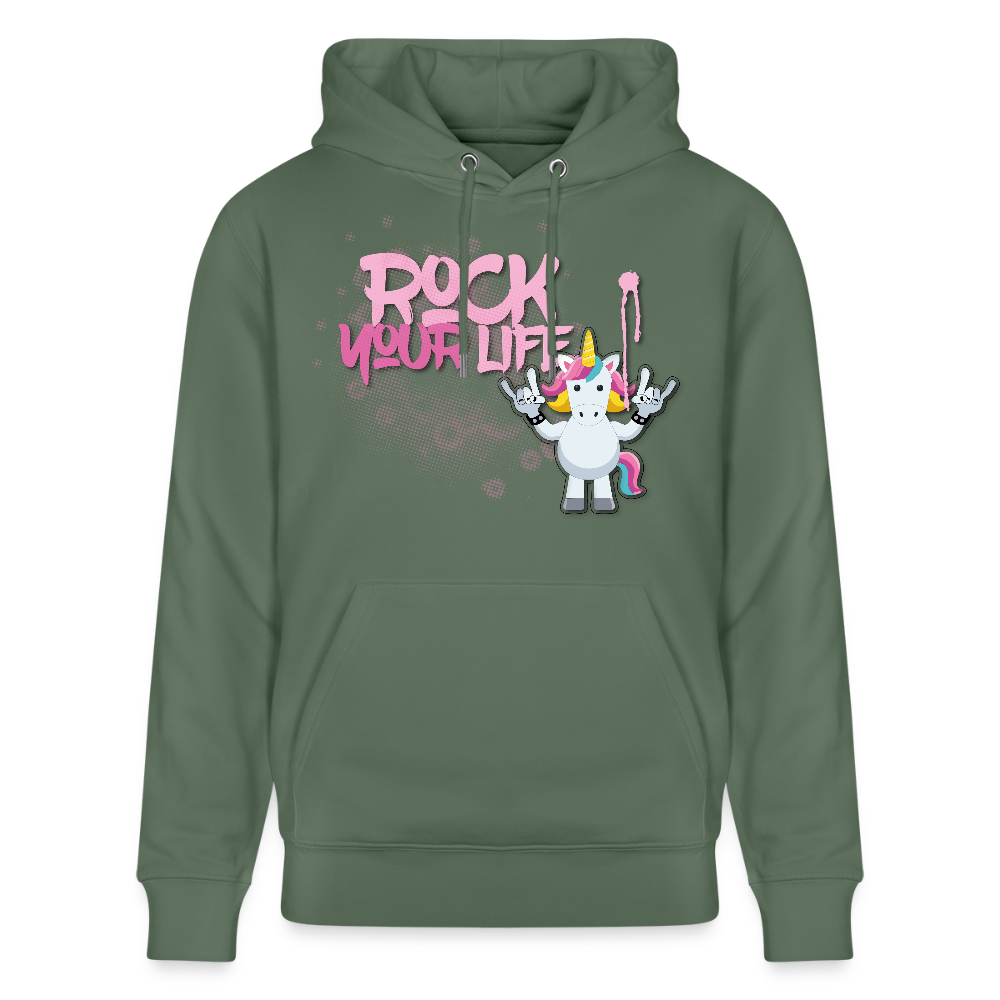 Unisex Hoodie mit ROCK YOUR LIFE PRINT - Tanngrün
