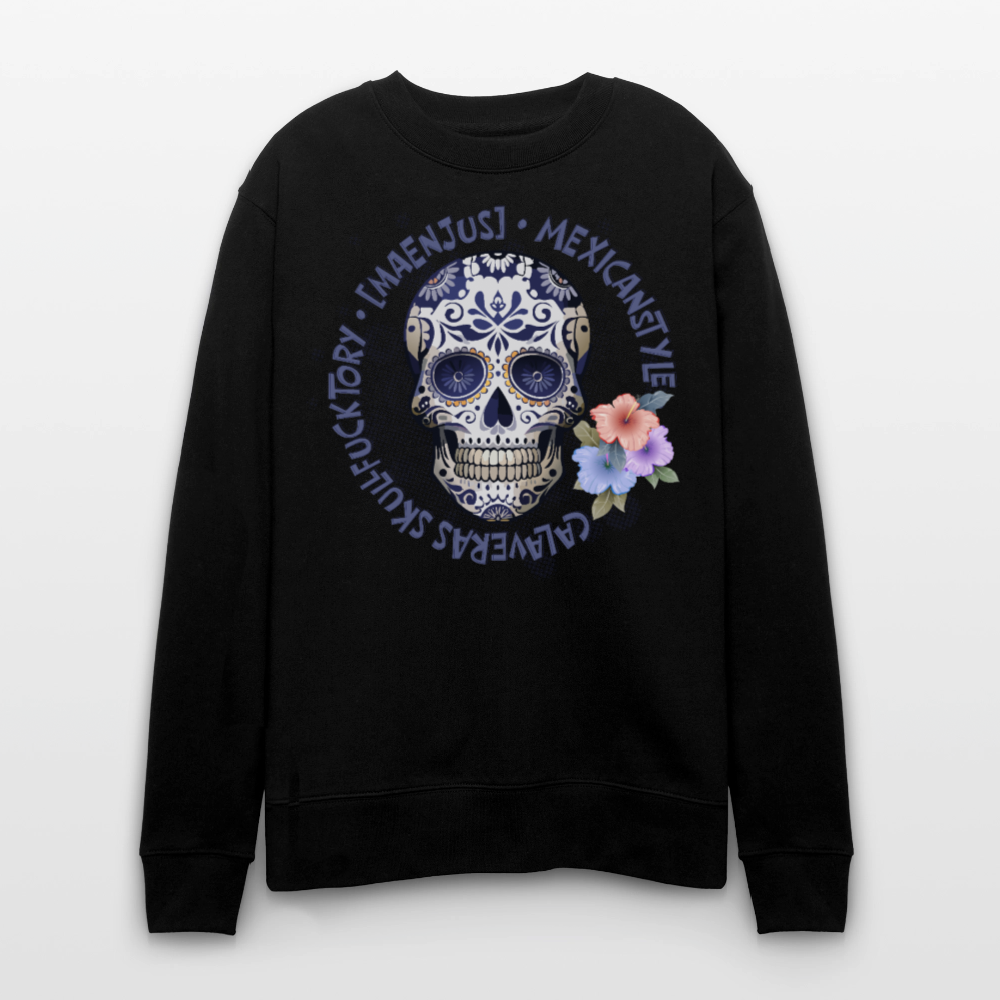 Unisex Bio-Sweatshirt mit MAENJUS MEXICANSTYLE PRINT - Schwarz