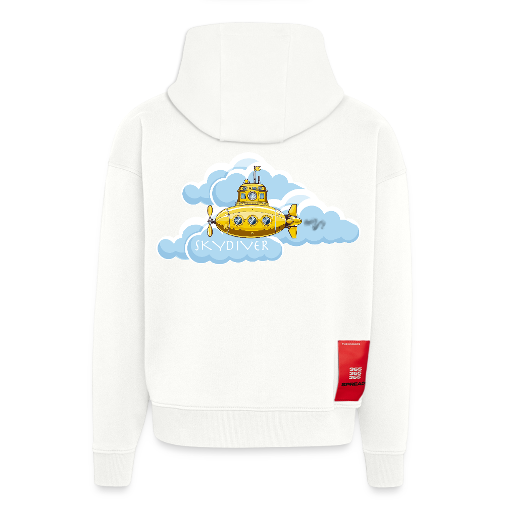 Heavyweight Oversized Organic Hoodie mit SKYDIVER PRINT - OFF WHITE
