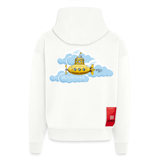 Heavyweight Oversized Organic Hoodie mit SKYDIVER PRINT - OFF WHITE