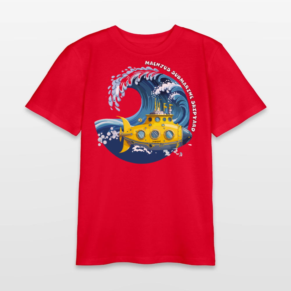 MNJS TEENS Bio T-Shirt mit SUBMARINE SHIPYARD PRINT - Rot
