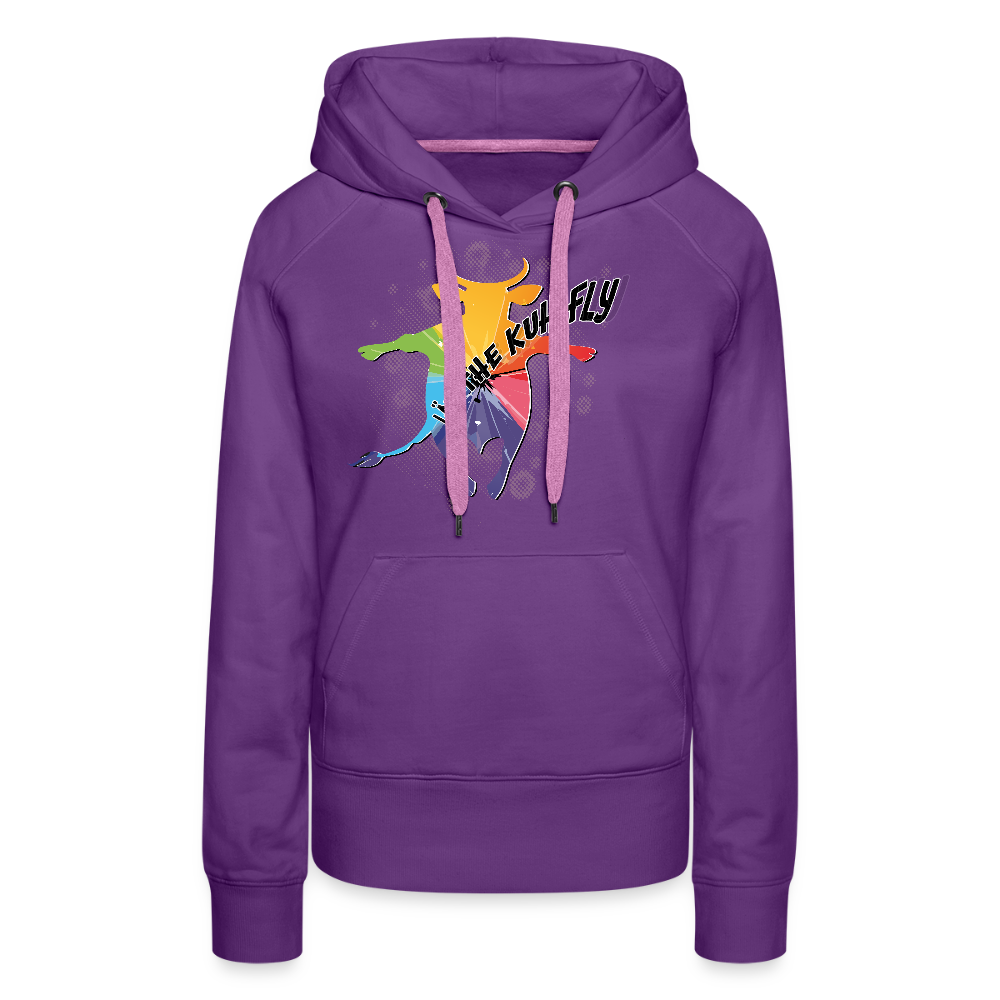 Frauen Premium Hoodie mit LÄD THE KUH FLY PRINT - Purple