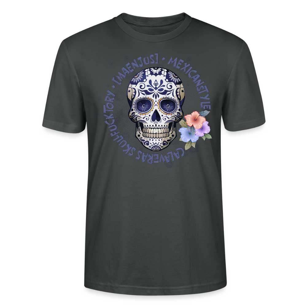 Unisex T-Shirt mit MAENJUS MEXICANSTYLE PRINT Vorderseite - Anthrazit