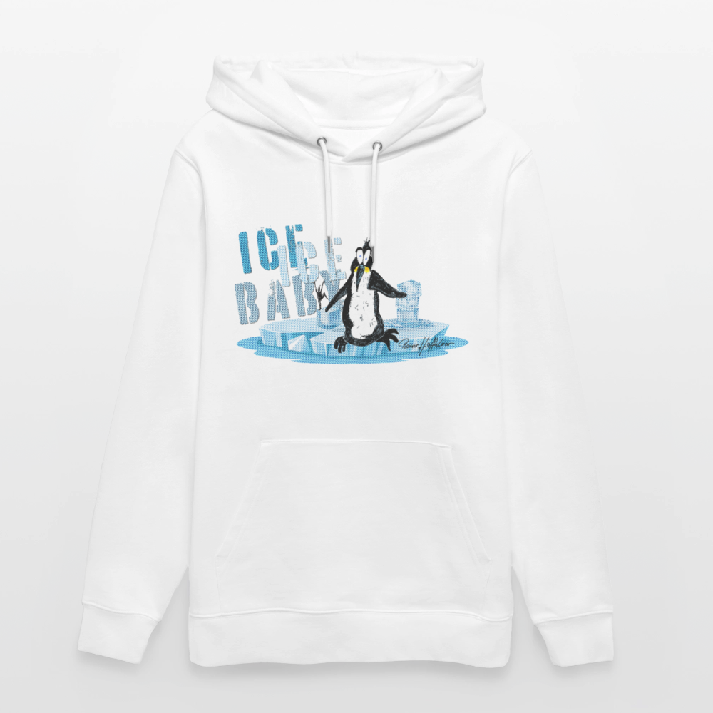 Unisex Bio-Hoodie mit ICE ICE BABY PINGUIN PRINT - Weiß