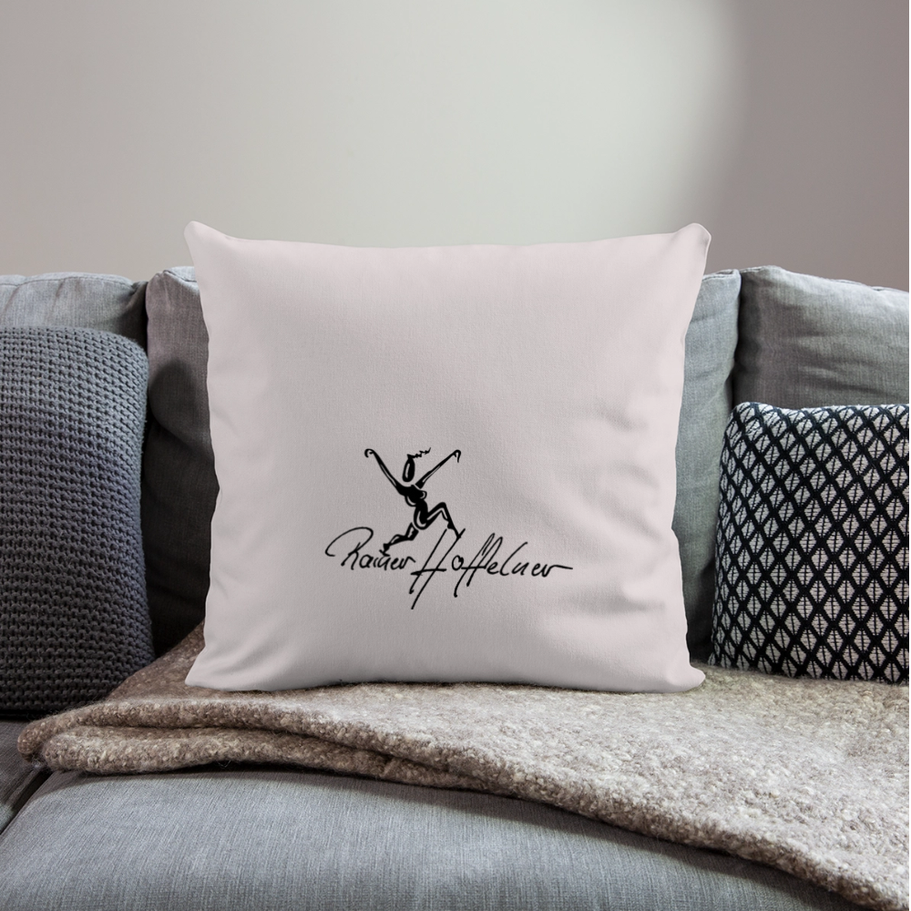 Sofakissenbezug 44 x 44 cm mit TUSCHEWEIBCHEN PRINT - helles Taupe