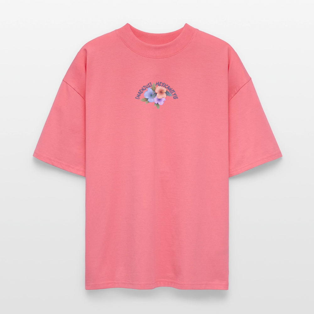 Oversized Unisex T-Shirt mit MAENJUS MEXICANSTYLE PRINT Vorder- und Rückseite - Pink