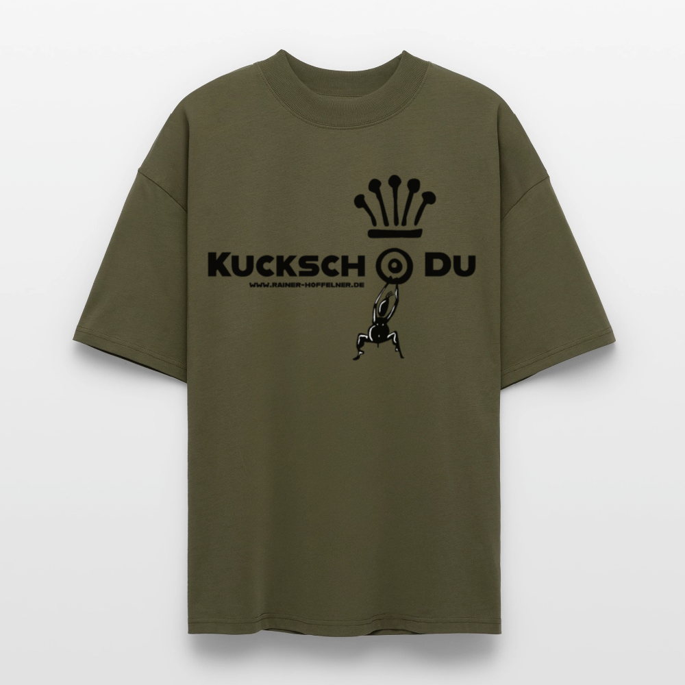 Oversized Unisex T-Shirt mit KUCKSCH DU PRINT - Khaki