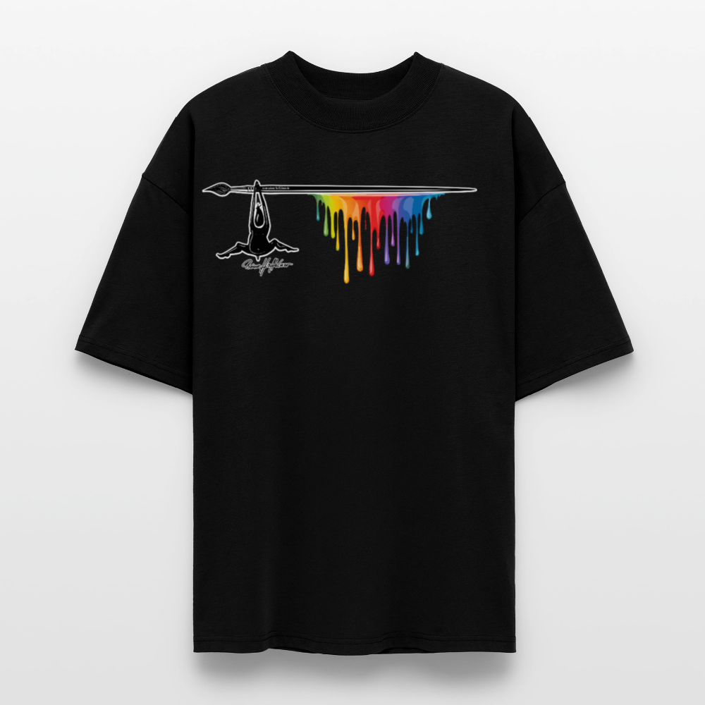 Oversized Unisex T-Shirt mit MÄNNLE PRINT - Schwarz