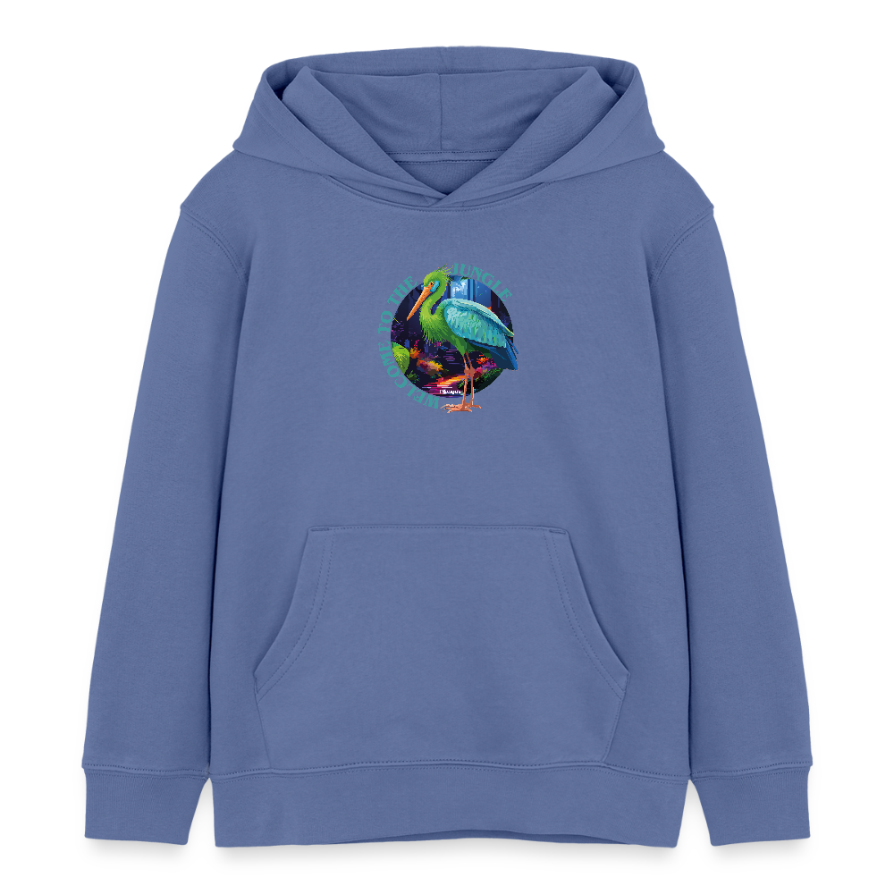 MNJS KIDS Bio-Hoodie mit WELCOME TO THE JUNGLE PRINT - Blau