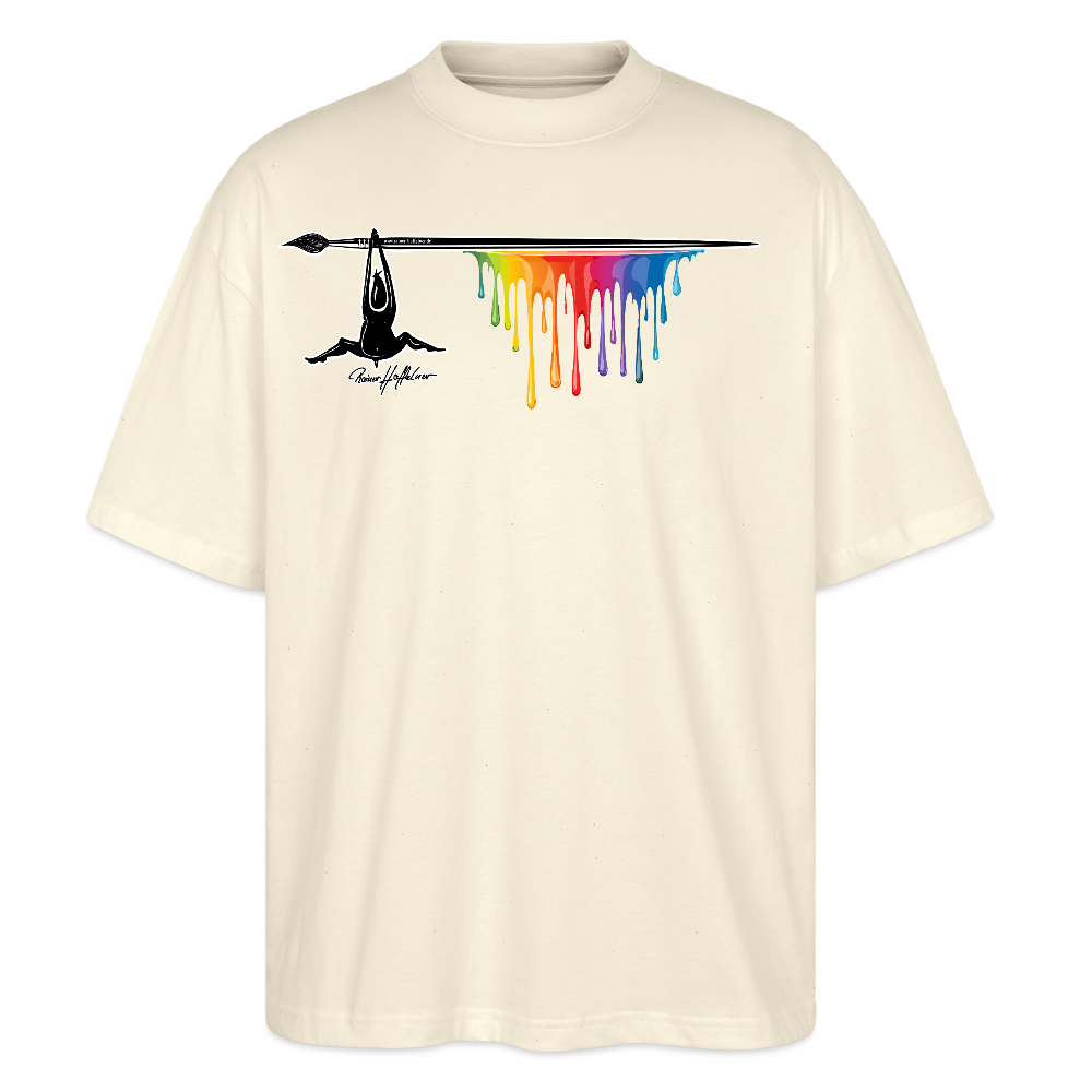 Oversized Unisex T-Shirt mit MÄNNLE PRINT - Weißgrau