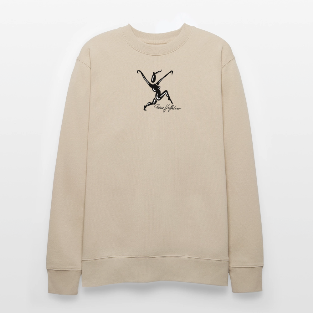 Unisex Bio-Sweatshirt mit TUSCHEWEIBCHEN PRINT - Beige