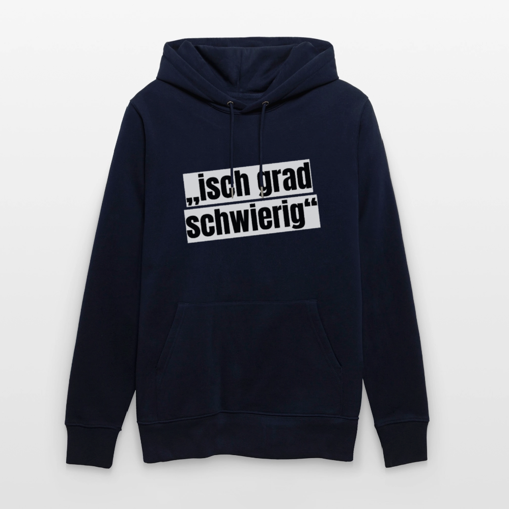Unisex Hoodie mit ISCH GRAD SCHWIERIG PRINT - Navy