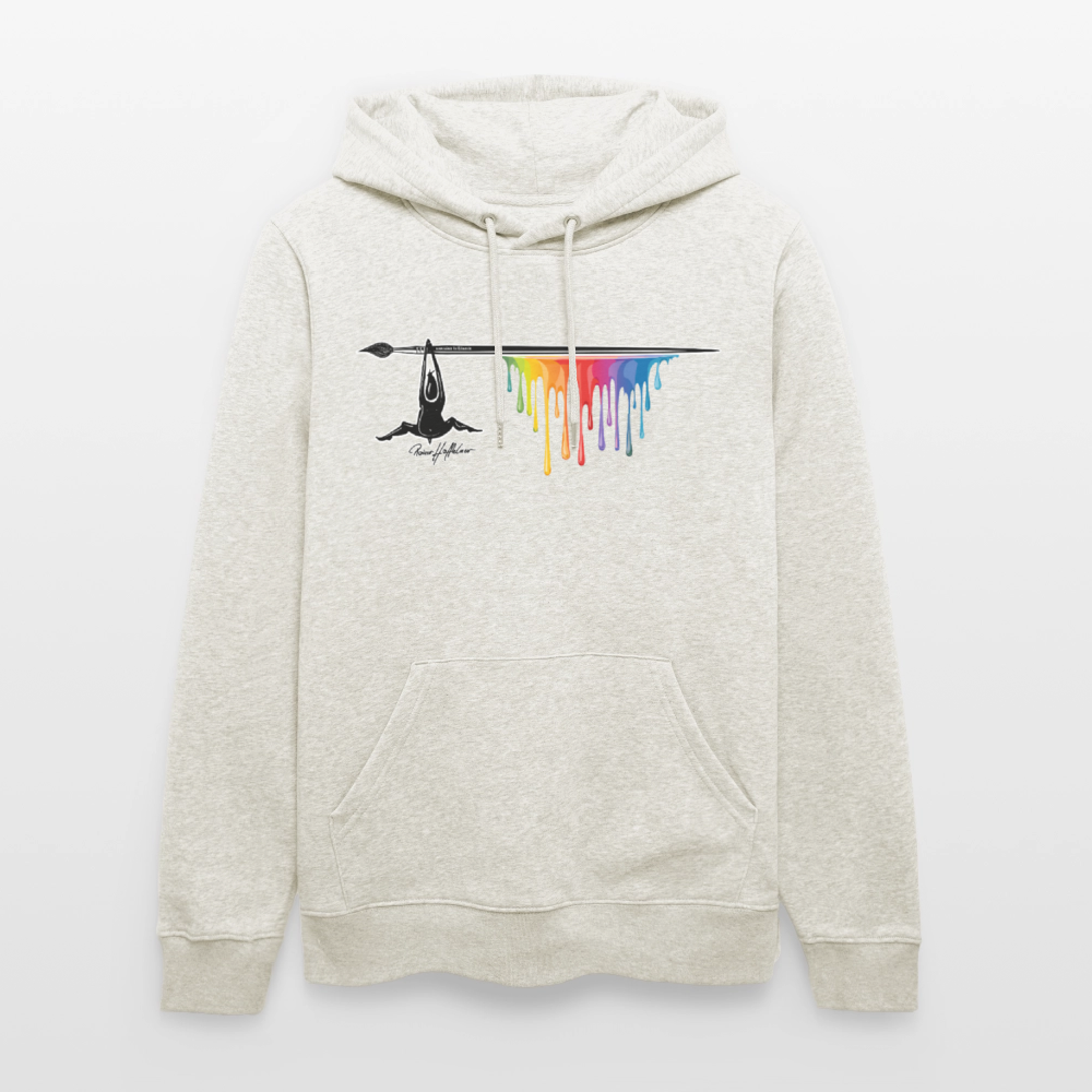 Unisex Hoodie mit TUSCHEMÄNNCHEN PRINT - Beige meliert
