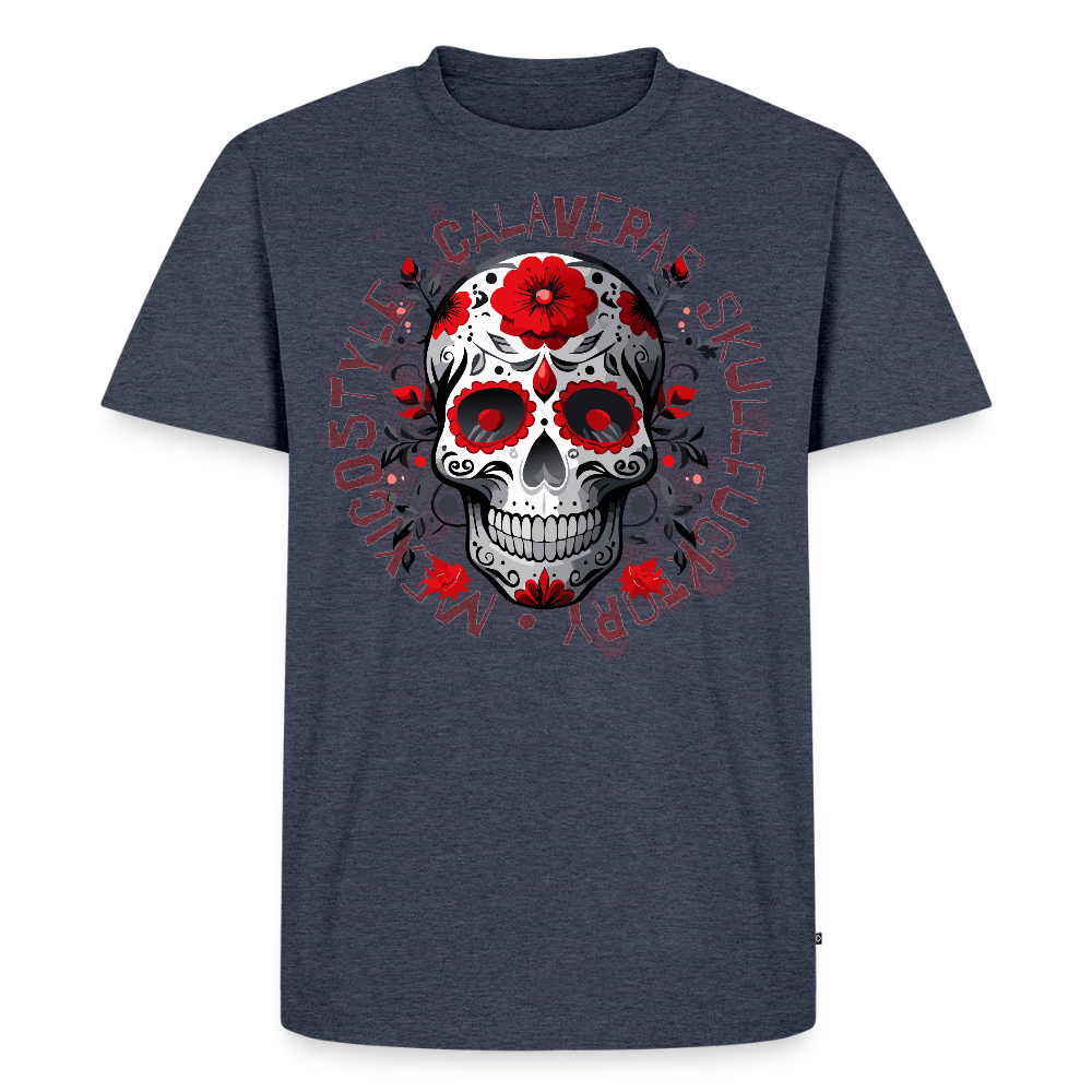 Männer Premium T-Shirt mit CALAVERAS SKULL PRINT - Jeansblau