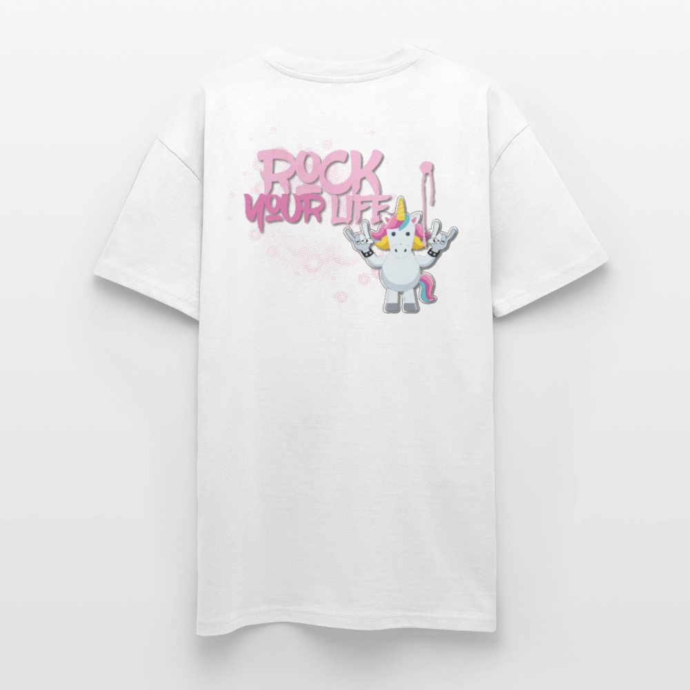 Heavy Oversize T-Shirt mit ROCK YOUR LIFE PRINT - Weiß