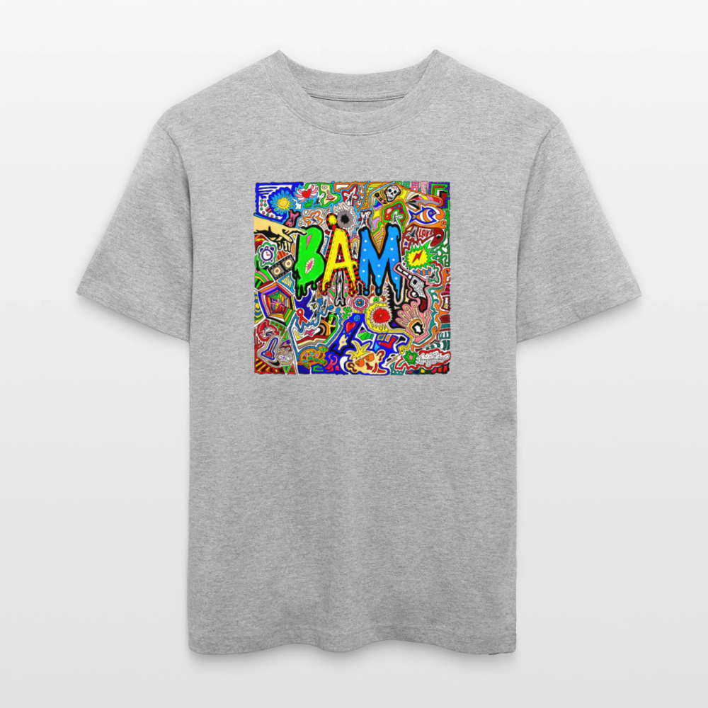 Unisex Bio-T-Shirt mit BÄM PRINT - Grau meliert