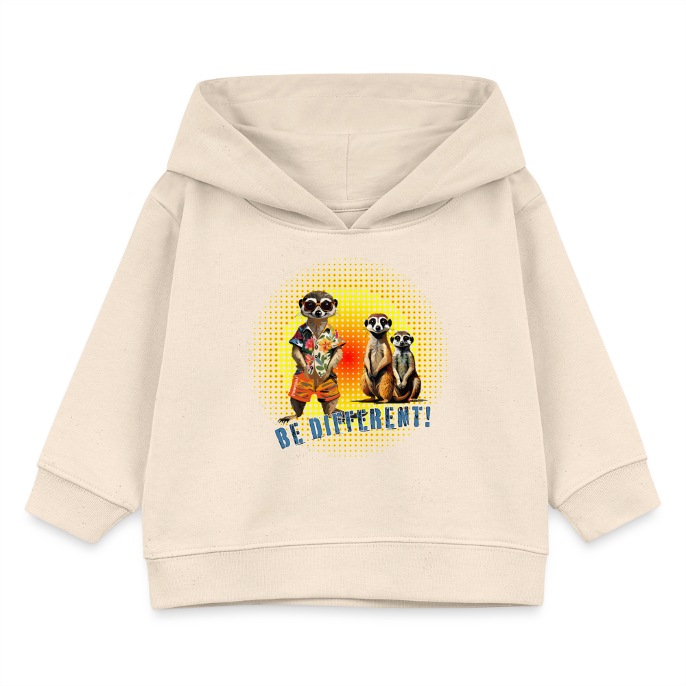 MNJS KIDS Bio Hoodie mit BE DIFFERENT PRINT - Weißgrau