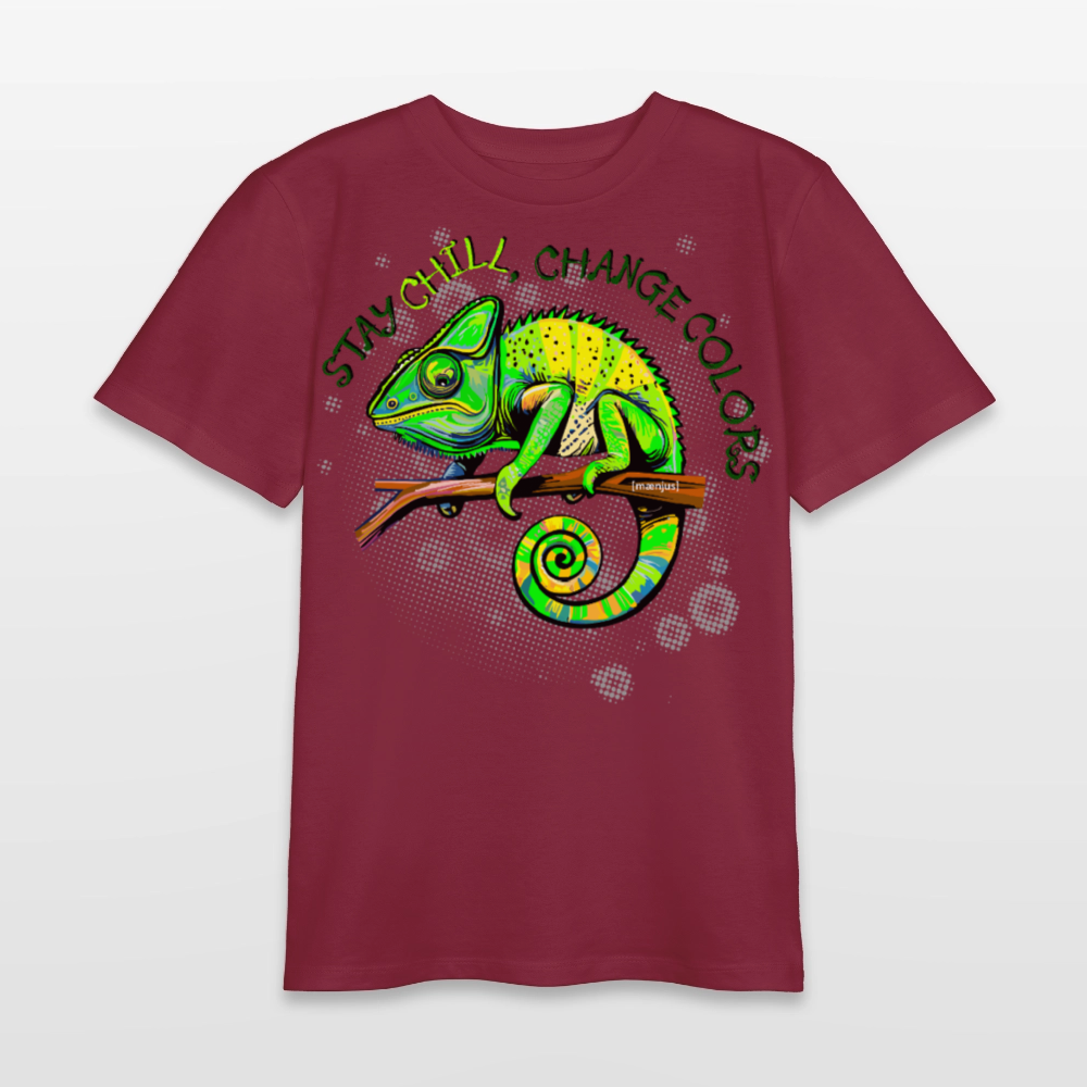 MNJS TEENS Bio T-Shirt mit CAMAELEON PRINT - Burgunderrot
