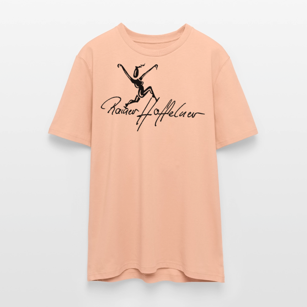 Unisex Bio-T-Shirt mit TUSCHEWEIBCHEN PRINT - Pfirsich