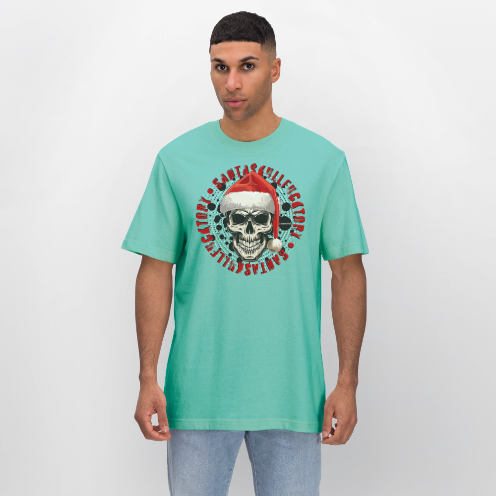 Unisex Bio-T-Shirt mit SANTASKULL FUCKTORY PRINT - Poolblau