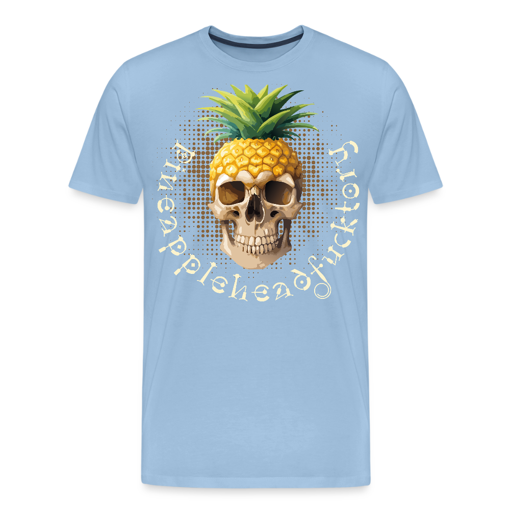 Männer Premium T-Shirt mit PINEAPPLEHEAD SKULL PRINT - Sky