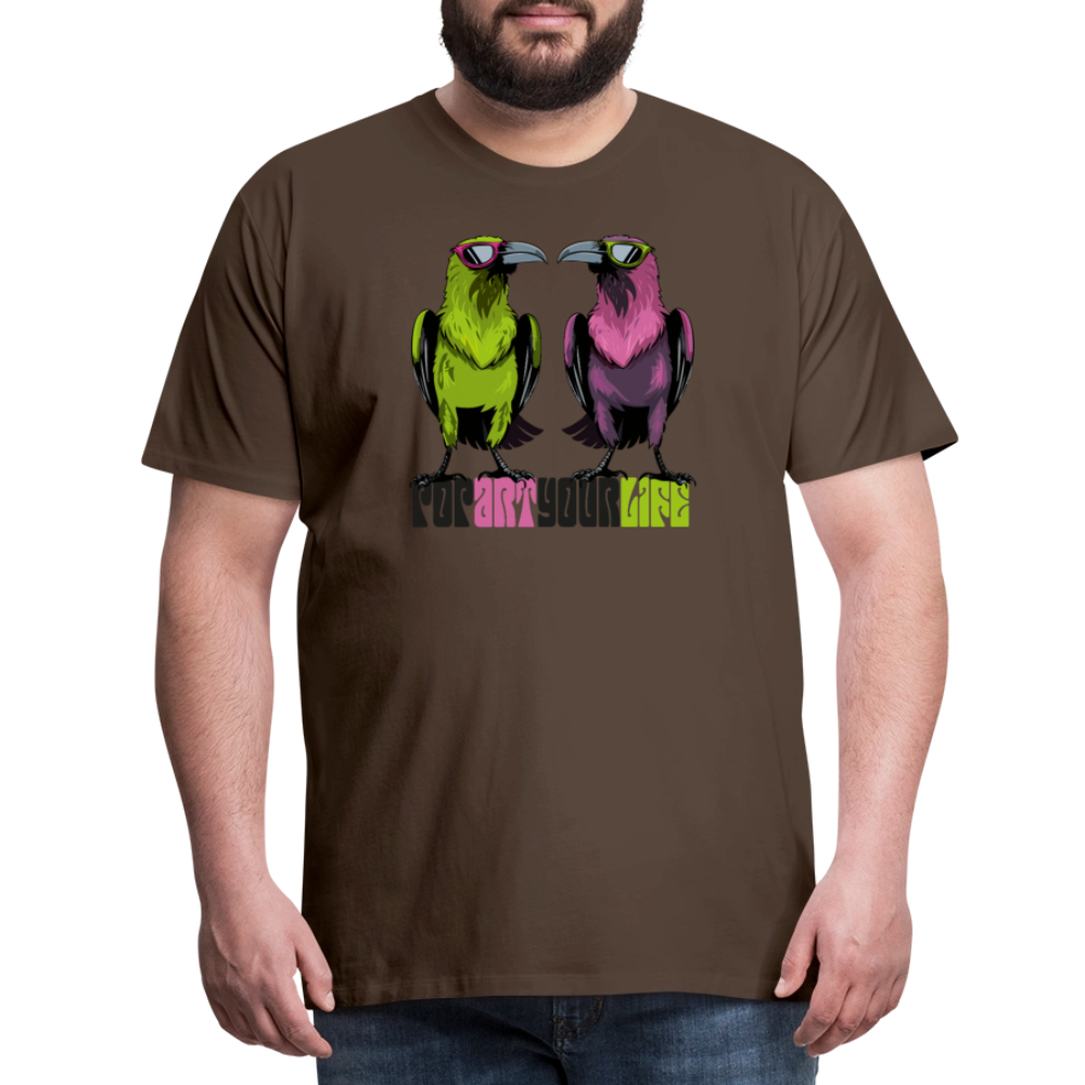 Männer Premium T-Shirt mit POPART YOUR LIFE PRINT - Edelbraun