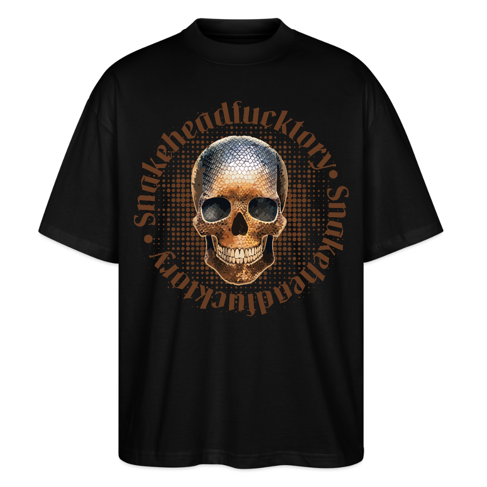 Oversized Unisex T-Shirt mit SNAKEHEAD SKULL PRINT - Schwarz