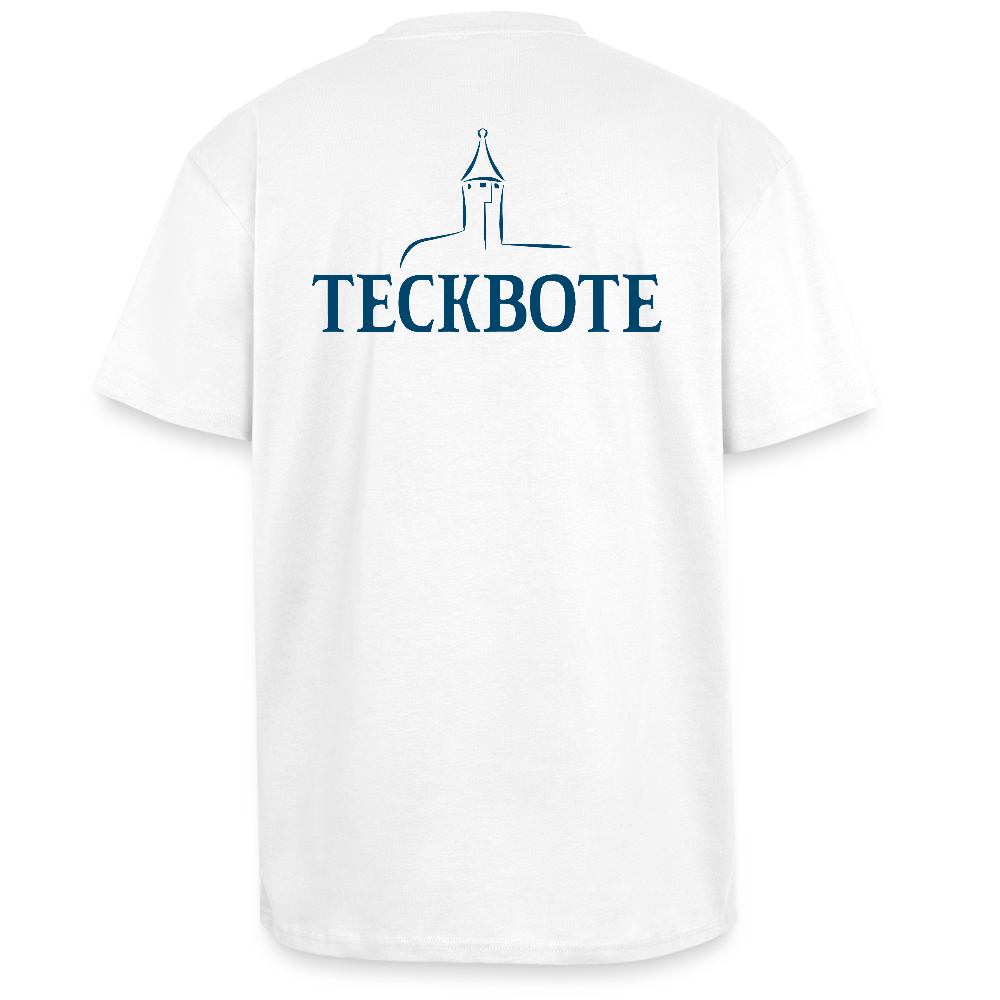 Heavy Oversize T-Shirt mit TECKBOTE PRINT - Weiß