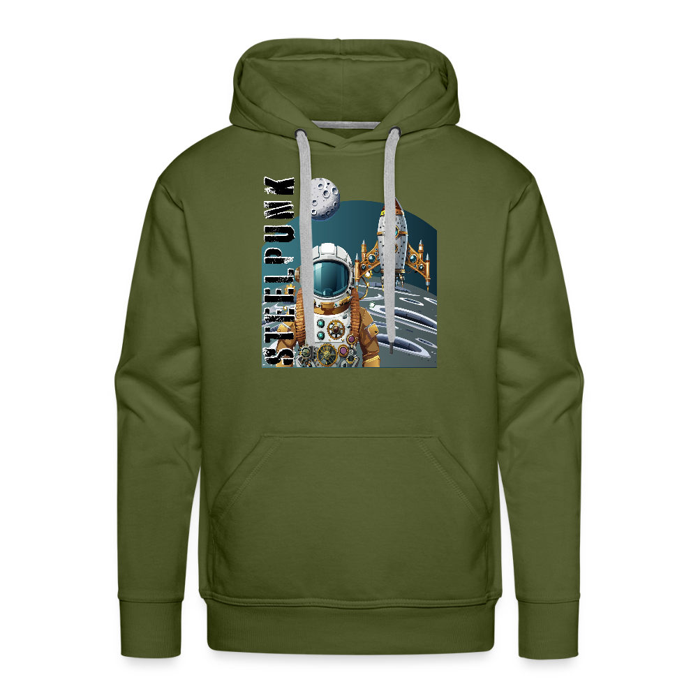 Männer Premium Hoodie mit STEELPUNK PRINT - Olivgrün