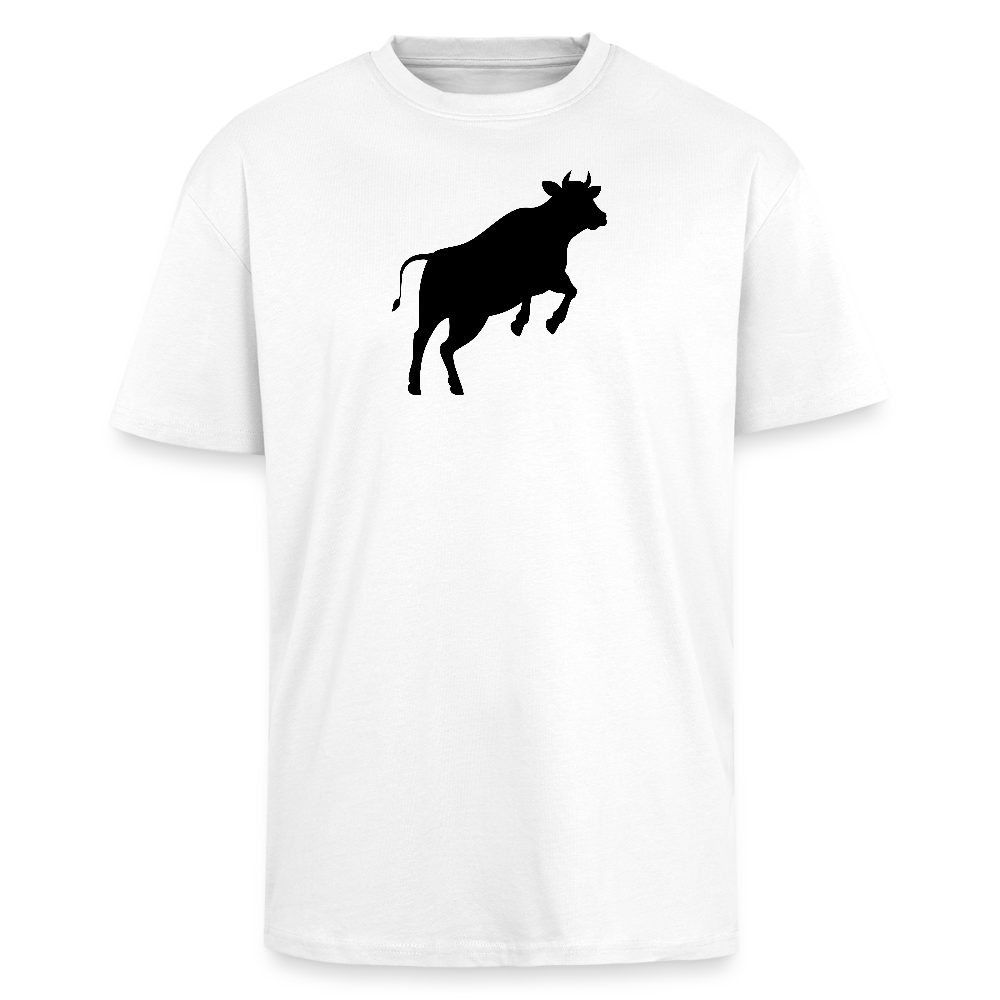 Heavy Oversize T-Shirt mit JUMPING COW PRINT - Weiß