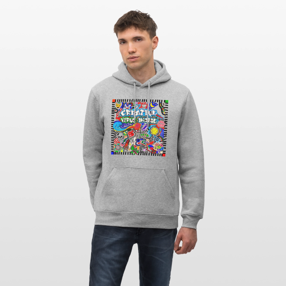 Unisex Bio-Hoodie mit CREATIVE VIRUS INSIDE PRINT - Grau meliert