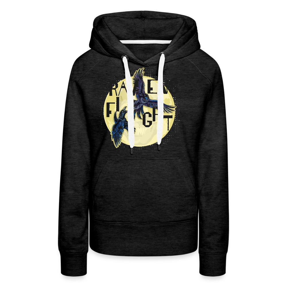 Frauen Premium Hoodie mit RAVENS FIGHT PRINT - Anthrazit