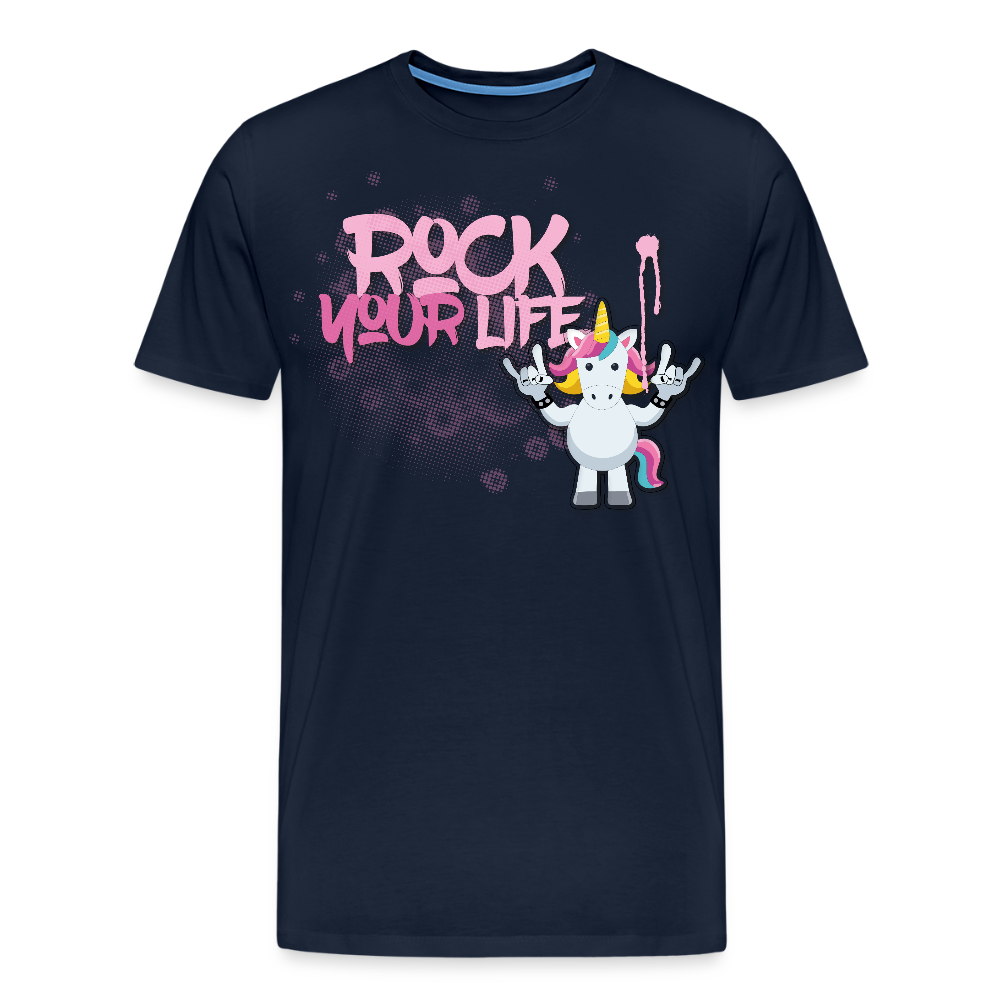 Männer Premium T-Shirt mit ROCK YOUR LIFE PRINT - Navy