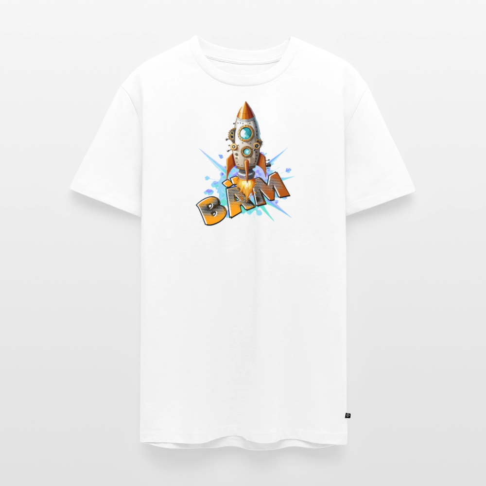 Männer Premium T-Shirt mit RAKETE PRINT - Weiß