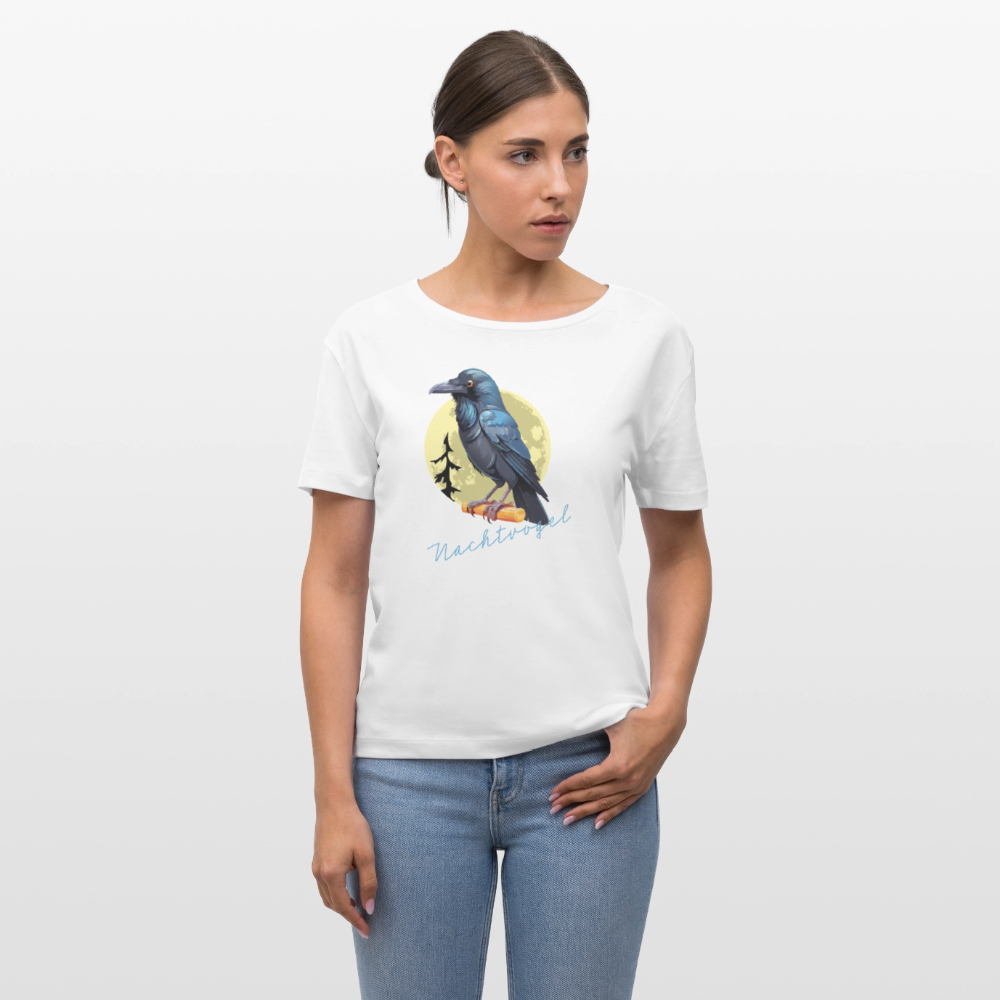 Frauen T-Shirt mit NACHTVOGEL PRINT - Weiß