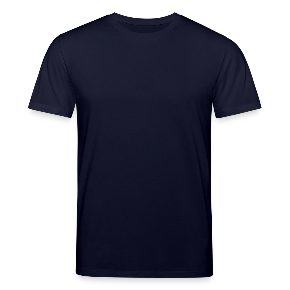 Unisex Bio-T-Shirt mit Flying Cow Print Rückseite - Navy