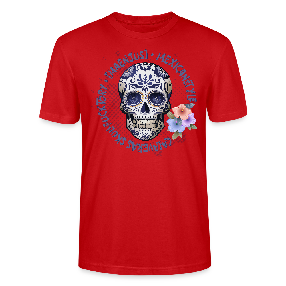 Unisex T-Shirt mit MAENJUS MEXICANSTYLE PRINT Vorderseite - Rot